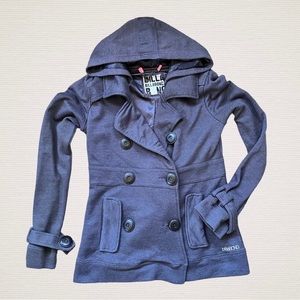 Billibong pea coat sweatshirt jacket